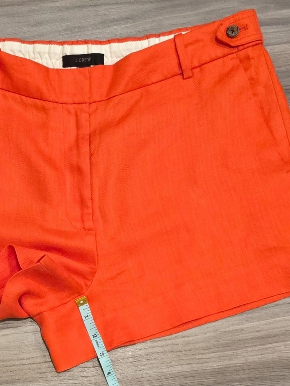 J. Crew Red 100% Linen Shorts Size 8 Tailored Flat Front Casual Summer Shorts